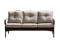 69" Beige Polyester Blend And Black Standard Sofa