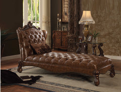76" X 41" X 49" Light Brown Wood Chaise Pillow