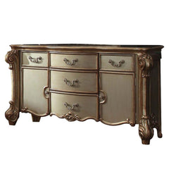 71" X 21" X 38" Gold Patina Bone Patina Dresser