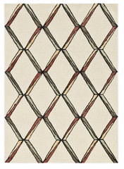12'X15' Cream Gold Hand Tufted Diamond Pattern Indoor Area Rug
