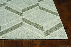 2'X4' Grey Machine Woven Uv Treated Herringbone Illusion Indoor Outdoor Accent Rug
