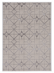 10'X13' Ivory Silver Machine Woven Geometric Indoor Area Rug
