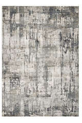 3'X5' Grey Machine Woven Abstract Drip Indoor Area Rug