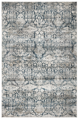 3'X5' Teal Machine Woven Floral Traditional Indoor Area Rug