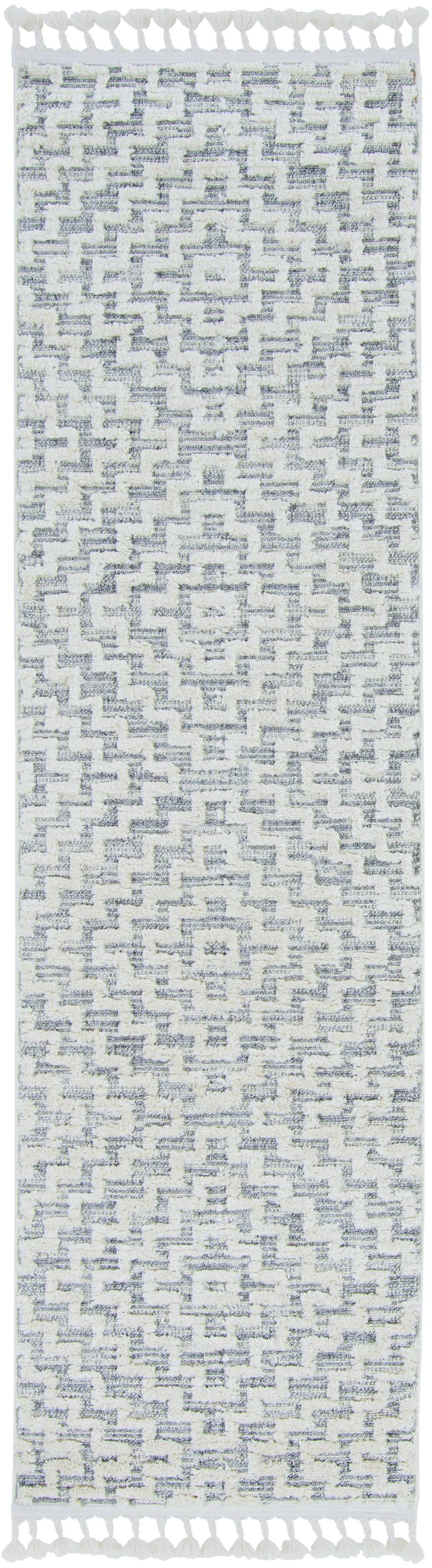 105 X 156 Ivory Grey Polyester Rug