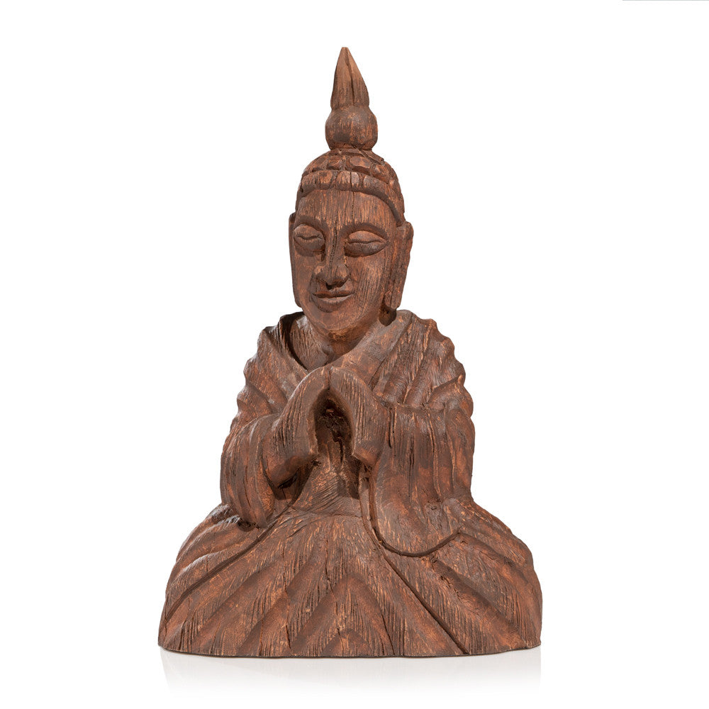 Wooden Seated Buddha Sculpture