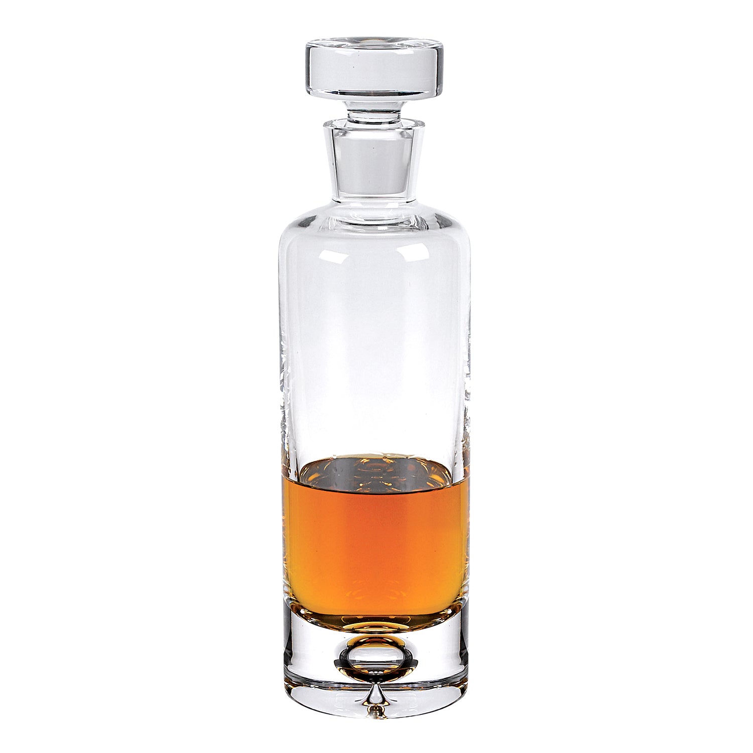 Mouth Blown European Crystal Round Decanter 28 Oz