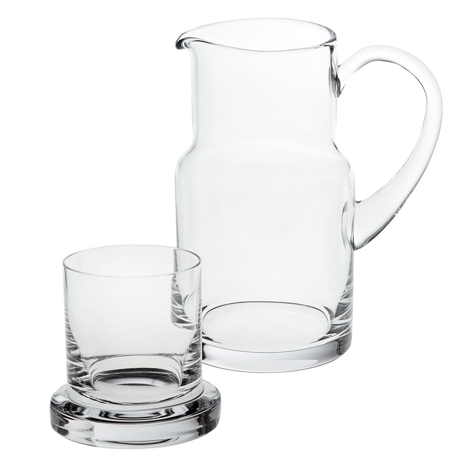 8 Mouth Blown Glass 2 Pc Bedside Or Desktop Carafe Set 24 Oz