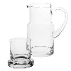 8 Mouth Blown Glass 2 Pc Bedside Or Desktop Carafe Set 24 Oz