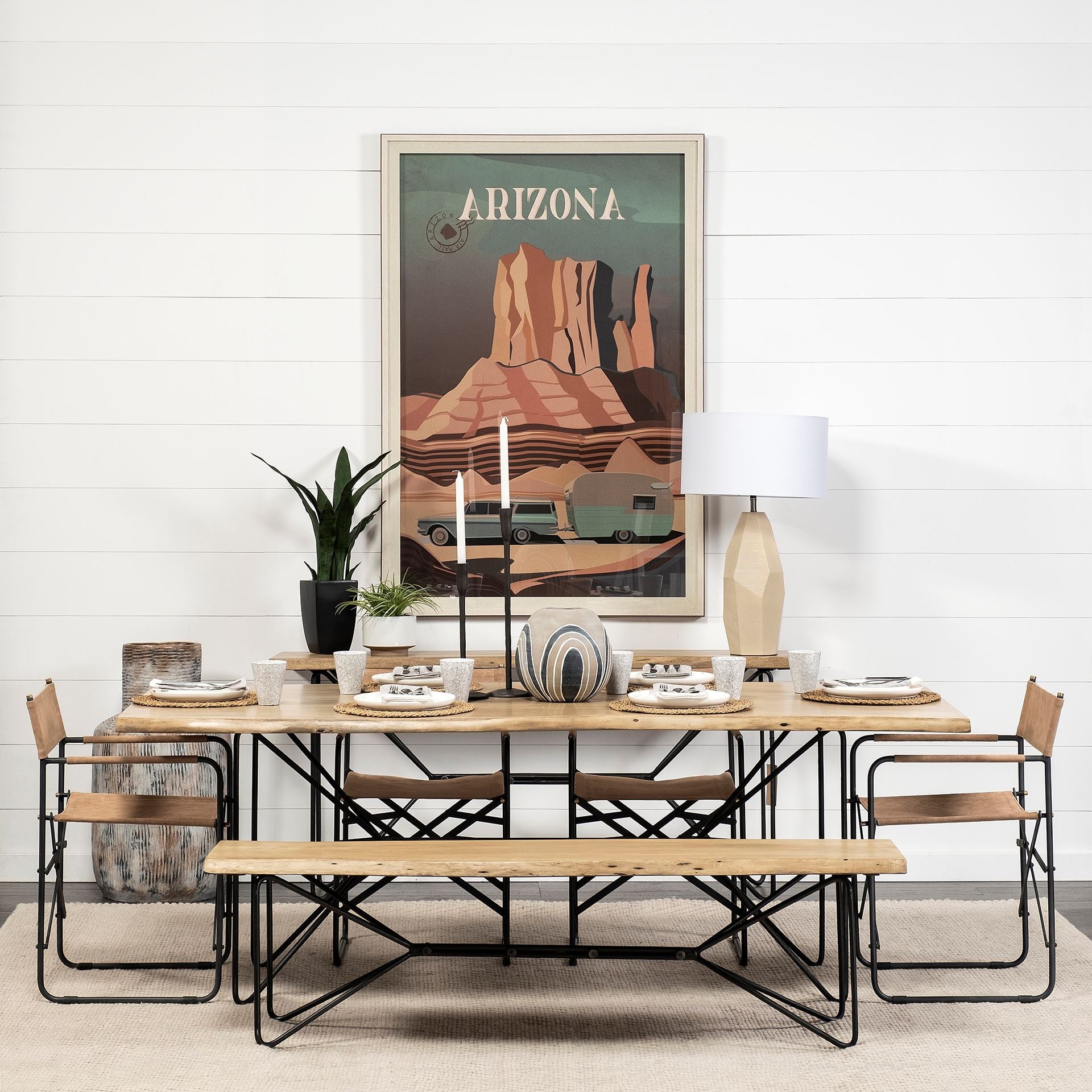 16" Brown And Black Dining Bench