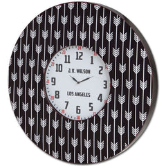 4" Circle Black And White Wood Analog Wall Clock