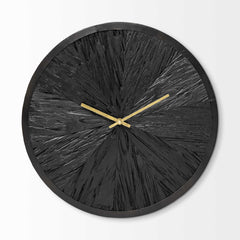 16.5" Round Large Black Modern Wall Clock