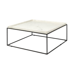 36" Black And Brown Square Coffee Table