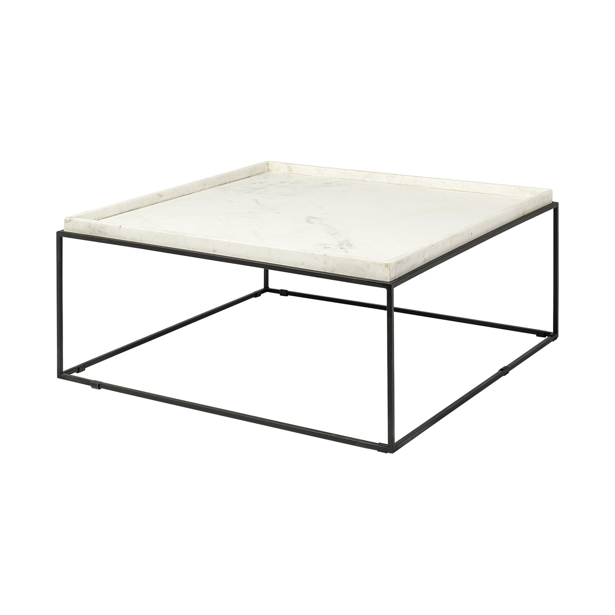 36" Black And Brown Square Coffee Table