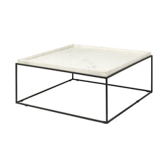36" Black And Brown Square Coffee Table