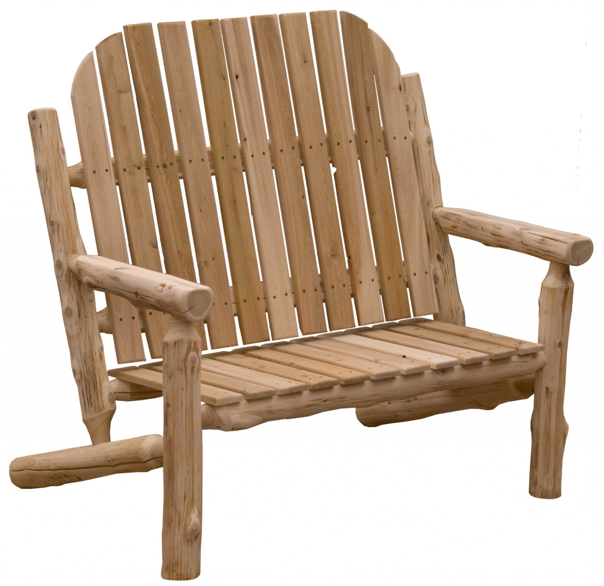 Rustic And Natural Cedar Two - Person Adirondack Chair