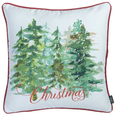 Set Of 4 18" Christmas Trees Throw Pillow Cover In Multicolor
