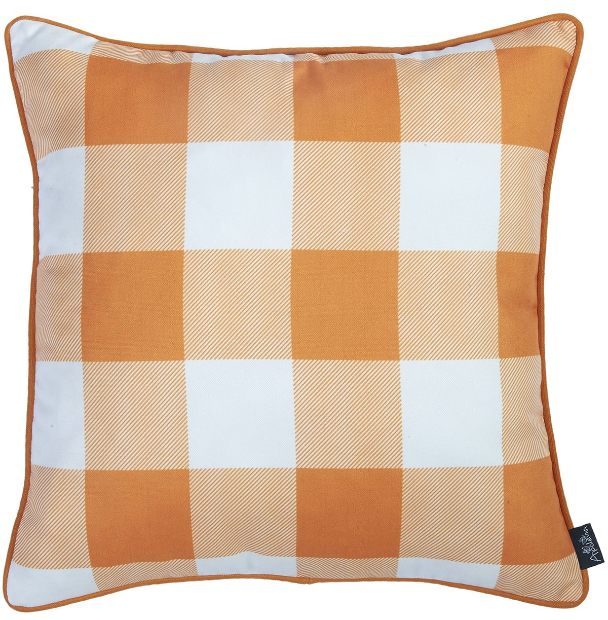 Set Of 2 18" Fall Season Pumpkin Gingham Throw Pillow Cover