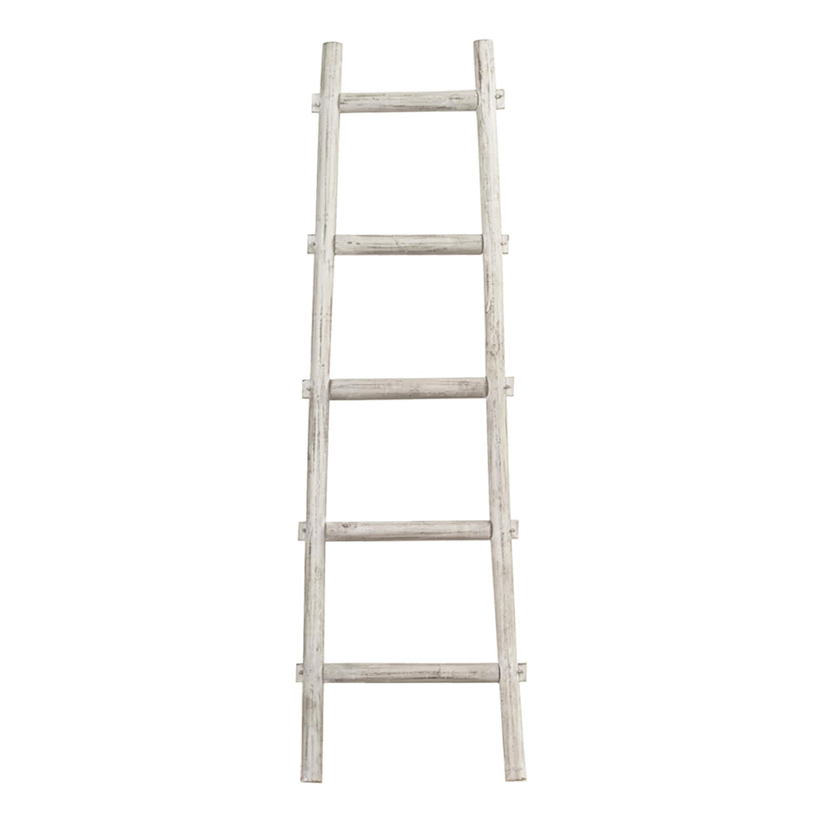 5 Step White Decorative Ladder Shelve