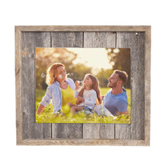 11"X14" Rustic Weathered Gray Picture Frame With Plexiglass Holder