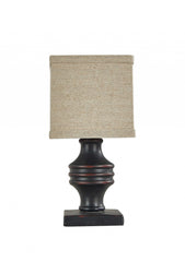 Classic Black Accent Lamp With Neutral Shade