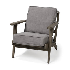 Flint Gray Fabric Accent Chair With Covered Wooden Frame