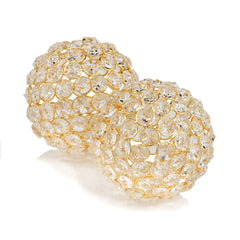 Set Of 2 4" Polished Spheres In Brilliant Shiny Luster Finished And Golden Frame