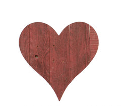 18" Rustic Farmhouse Red Wooden Heart