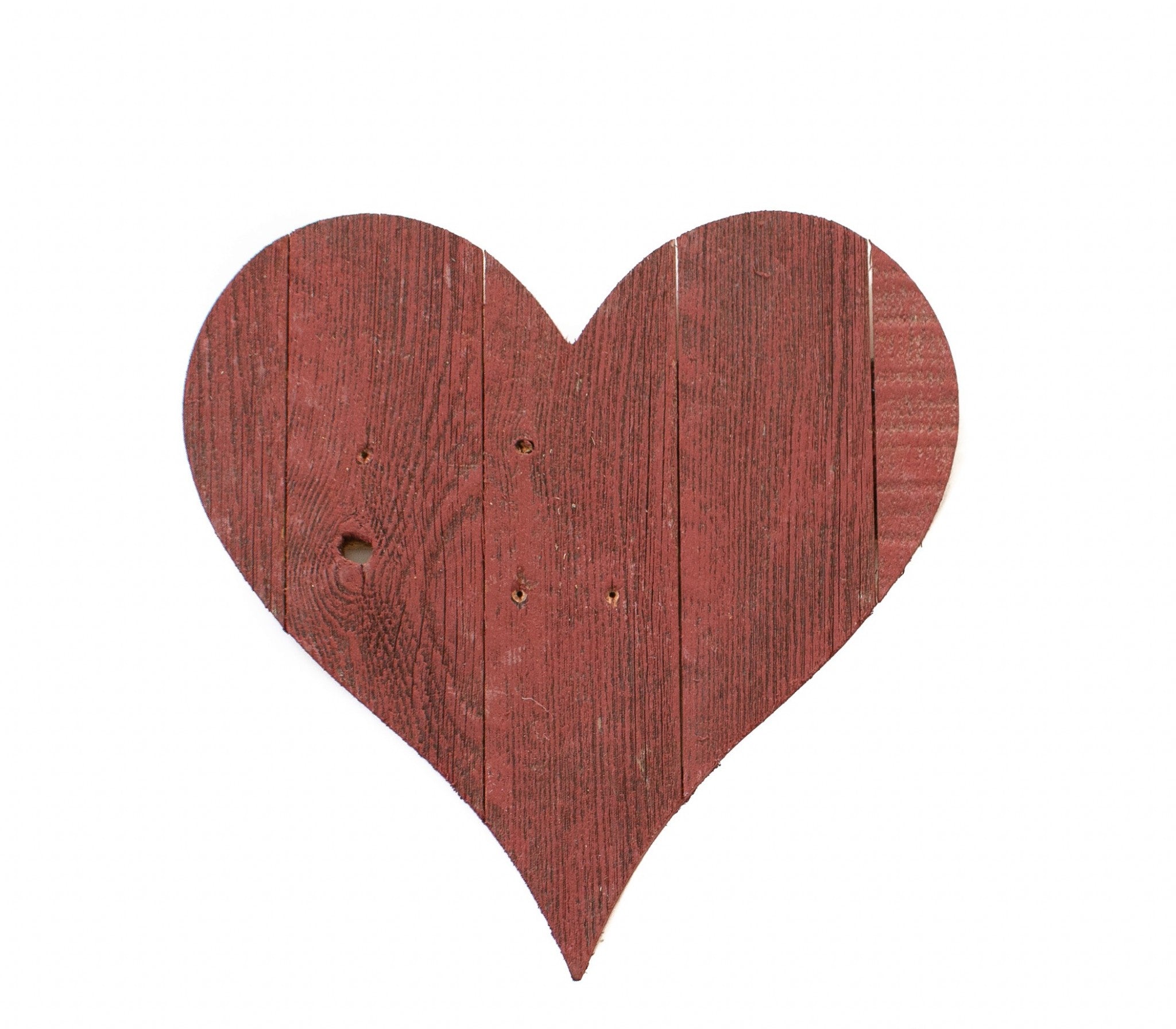 24" Rustic Farmhouse Red Large Wooden Heart