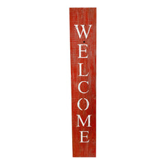 Rustic Red And White Front Porch Welcome Sign