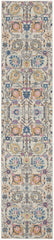 10' Orange And Ivory Floral Power Loom Runner Rug