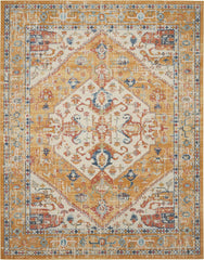 8' X 10' Yellow And Ivory Power Loom Area Rug