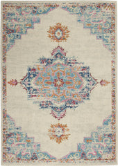 5' X 7' Gray And Ivory Power Loom Area Rug