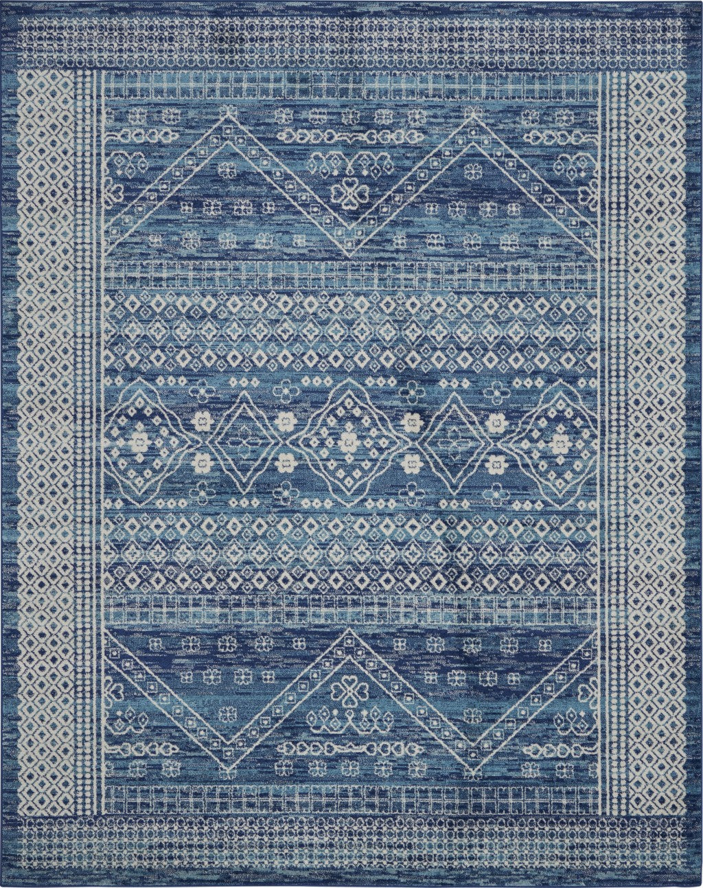 8' X 10' Navy Blue Power Loom Area Rug