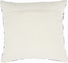 20" Navy Blue And Ivory Triangles Throw Pillow