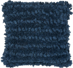 Loose Luscious Shag Dark Blue Throw Pillow