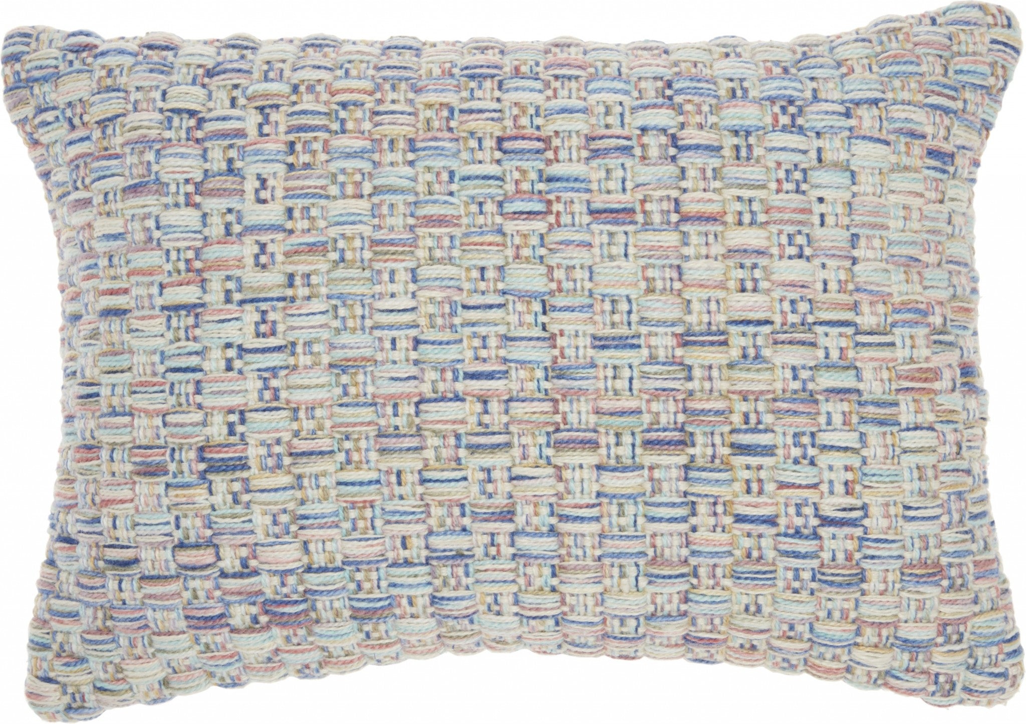Multicolor Pastels Woven Fabric Lumbar Pillow
