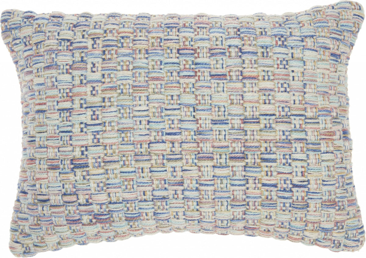 Multicolor Pastels Woven Fabric Lumbar Pillow