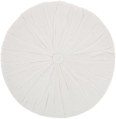 16" White Tufted Round Throw Pillow