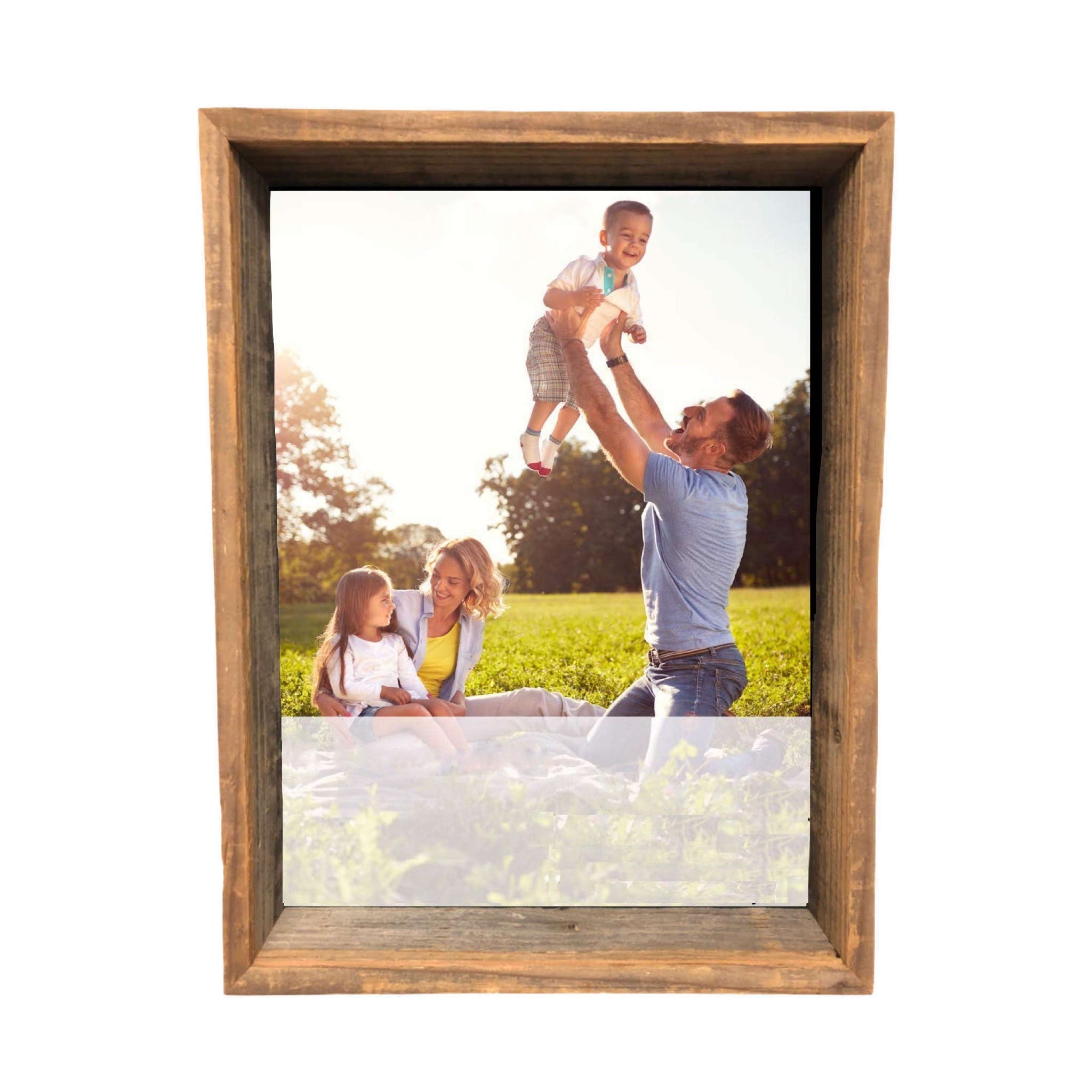 16" X 20" Rustic Gray Wood Shadow Box Frame