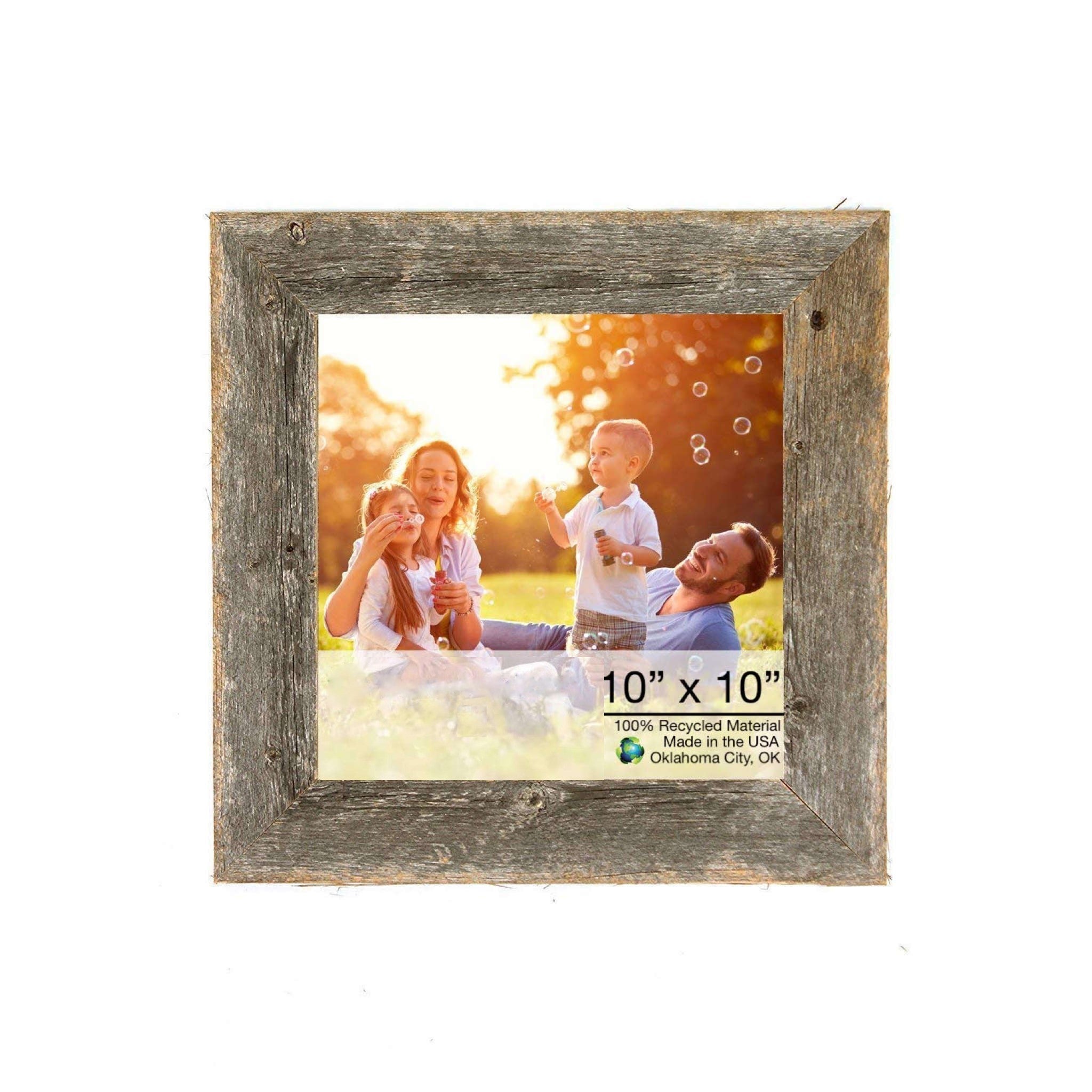 10” X 10” Rustic Farmhouse Gray Wood Frame