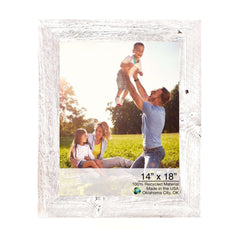 14" X 18" White Wash Wood Picture Frame