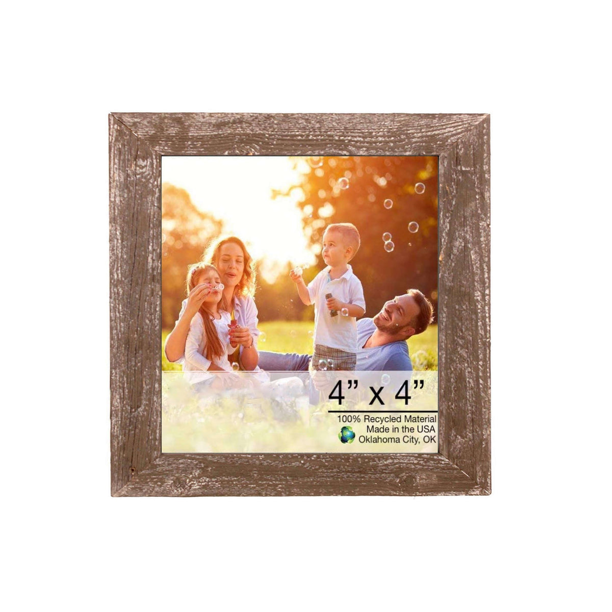 4” X 4” Rustic Farmhouse Espresso Brown Wood Frame