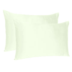 Ivory Dreamy Set Of 2 Silky Satin Standard Pillowcases