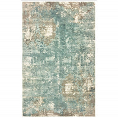6’ X 9’ Blue And Gray Abstract Pattern Indoor Area Rug