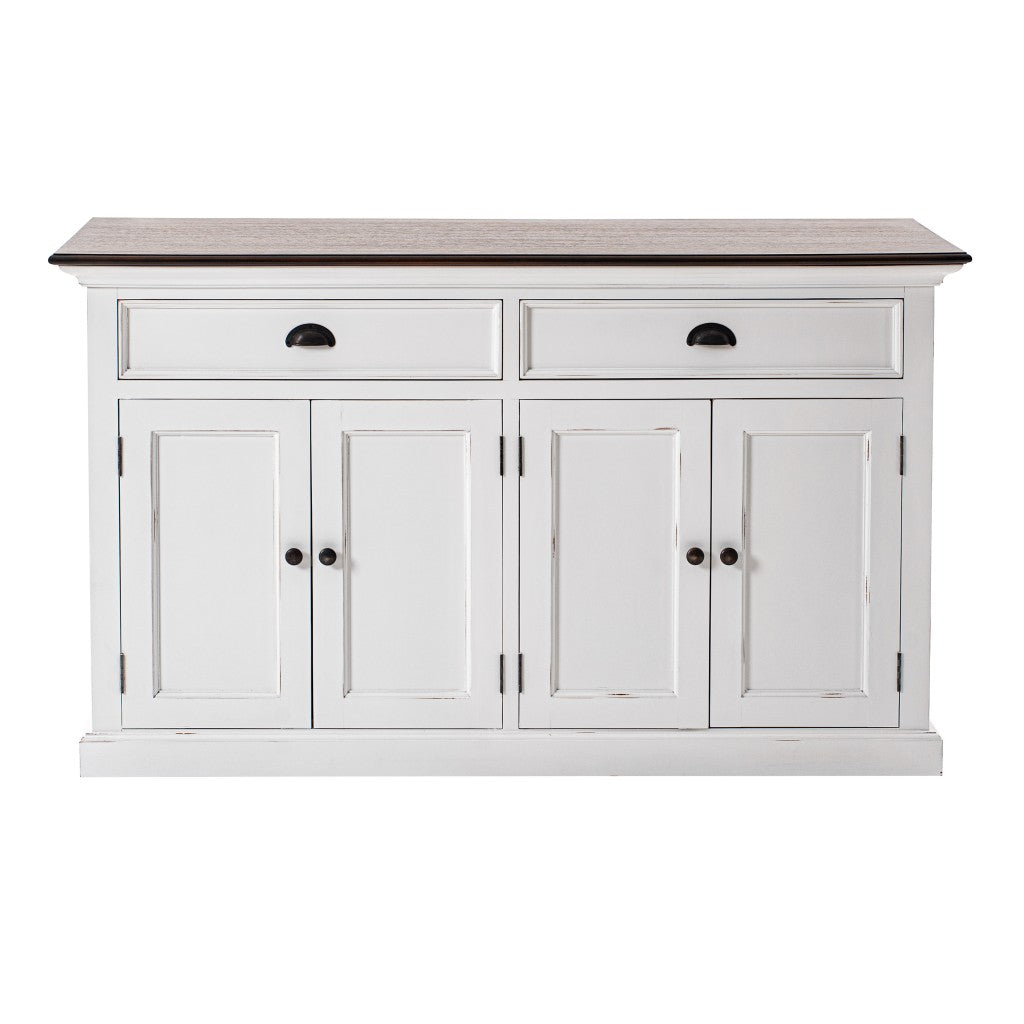 Modern Farmhouse Brown And White Buffet Server