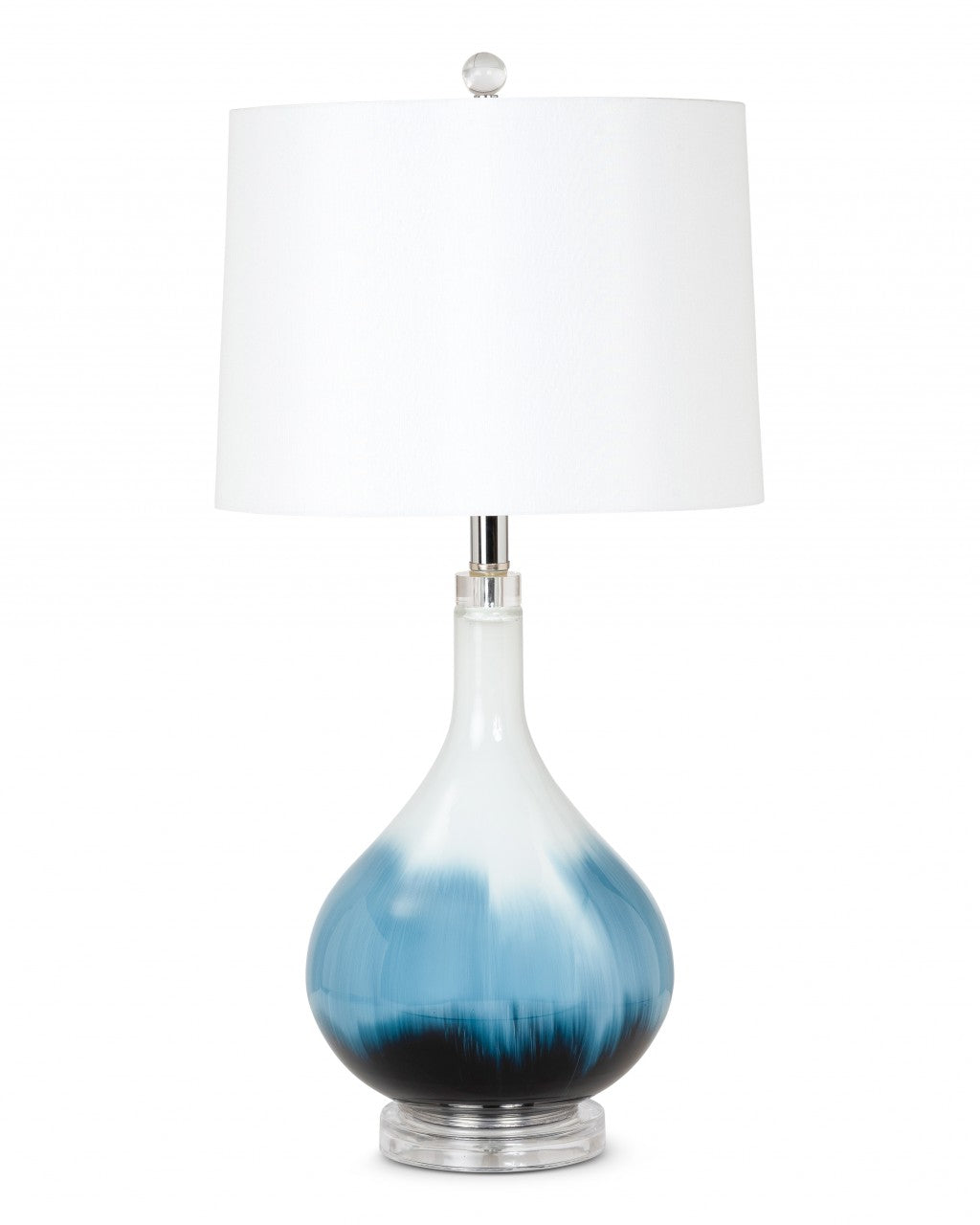 Set Of 2 Ombre Blue And White Glass Table Lamps