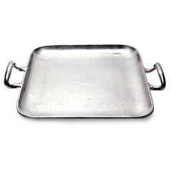 Silver Square Shaped Metal Tray