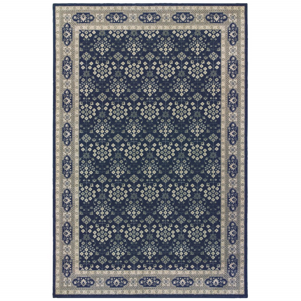 12' X 15' Blue And Gray Dhurrie Area Rug