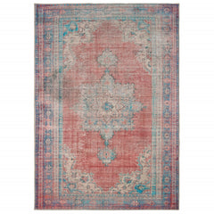 8’X10’ Red And Blue Oriental Area Rug